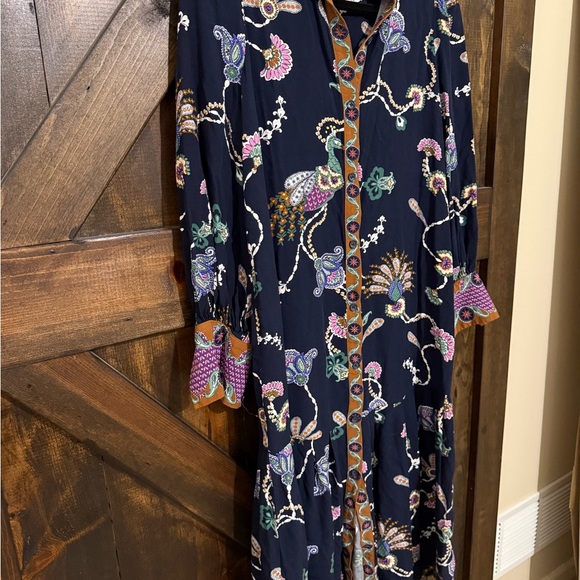 LOFT Dresses & Skirts - LOFT Navy Maxi Dress with Multicolor Floral Paisley Print